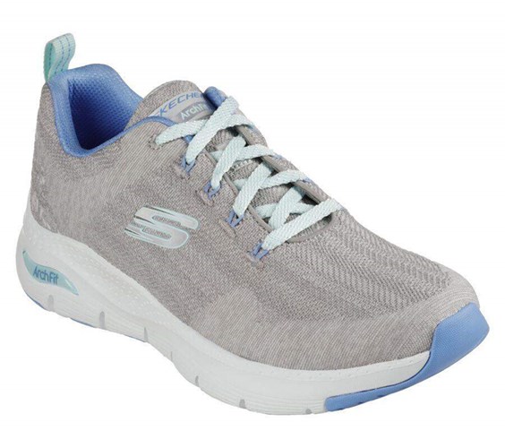 Dámské Trekové Boty Skechers Arch Fit - Comfy Wave Světle Šedé Blankyt | XJKGYSO-57