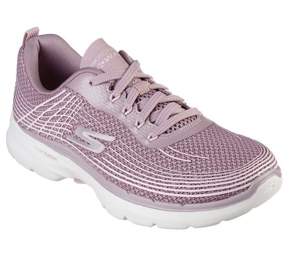 Dámské Trekové Boty Skechers GO WALK 6 - Stunning Glow Fialové | YENSVRC-41