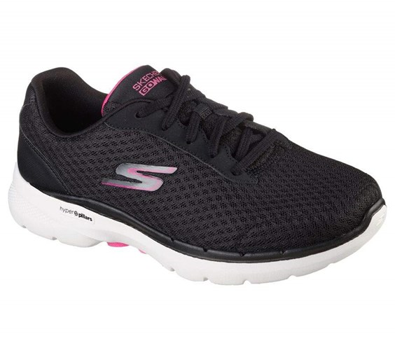 Dámské Trekové Boty Skechers GO WALK 6 - Iconic Vision Černé Růžové | ZKRCUSG-04