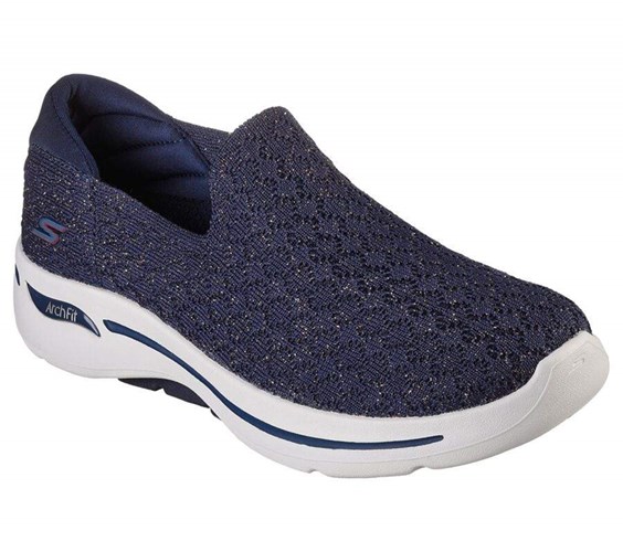 Dámské Trekové Boty Skechers GO WALK Arch Fit Tmavě Blankyt Šedé | AKGBTNL-56