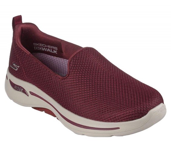 Dámské Trekové Boty Skechers GO WALK Arch Fit - Grateful Vínové | GMBDQCK-94