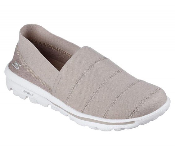 Dámské Trekové Boty Skechers GO WALK Classic - Gracious Joy Šedé Hnědé | VONCEUR-15