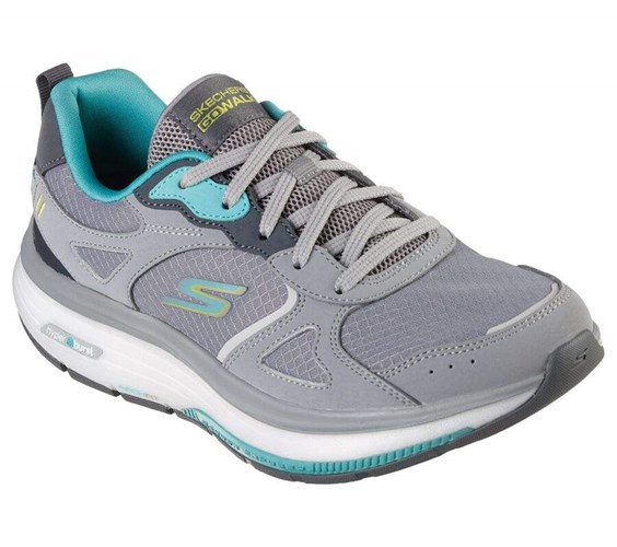 Dámské Trekové Boty Skechers GO WALK Workout Walker Šedé Tyrkysové | RPHQTFW-35