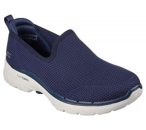 Dámské Trekové Boty Skechers GOwalk 6 - Clear Virtue Tmavě Blankyt | HMOEBZG-31