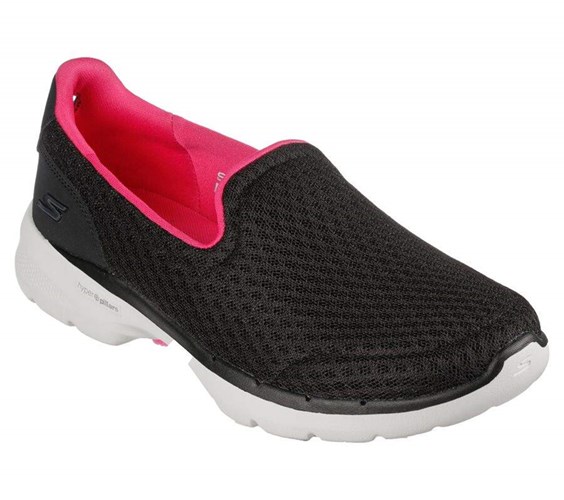 Dámské Trekové Boty Skechers GOwalk 6 - Big Splash Černé Růžové | IYAHQSB-95