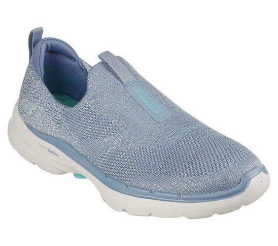 Dámské Trekové Boty Skechers GOwalk 6 - Glimmering Blankyt Tyrkysové | UEKHROL-27