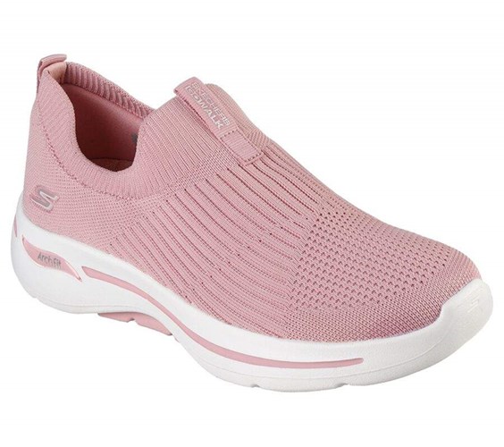 Dámské Trekové Boty Skechers GOwalk Arch Fit - Iconic Světle Růžové | LKWOUMS-62