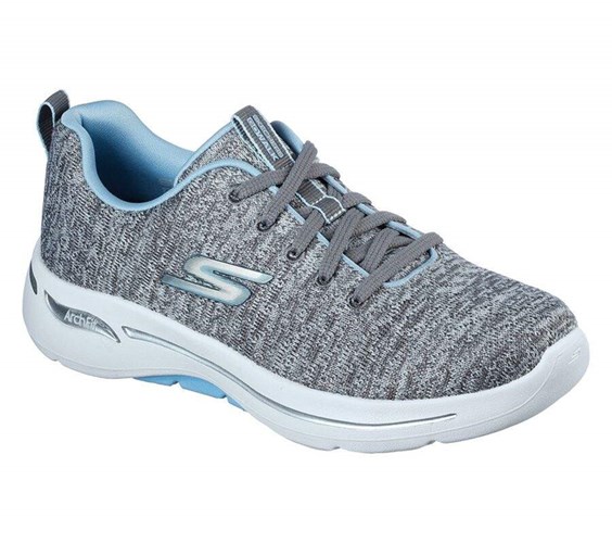 Dámské Trekové Boty Skechers GOwalk Arch Fit - Glee Šedé Světle Blankyt | WFPUEXT-73