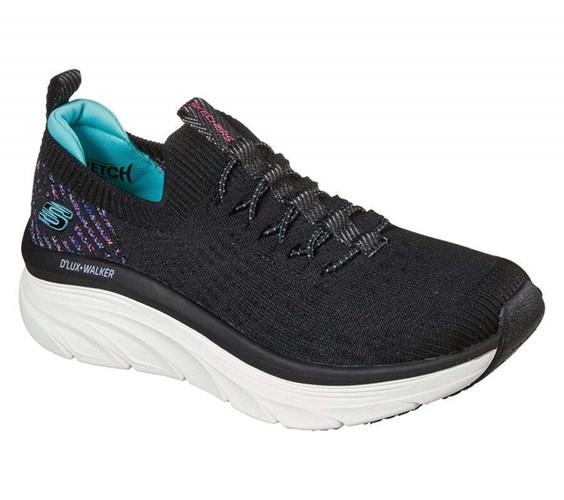 Dámské Trekové Boty Skechers Relaxed Fit: D'Lux Walker - Star Stunner Černé Světle Blankyt | KFTDLZJ-89