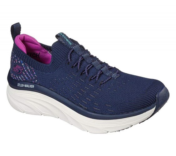 Dámské Trekové Boty Skechers Relaxed Fit: D'Lux Walker - Star Stunner Tmavě Blankyt Fialové | PFDKJQY-90