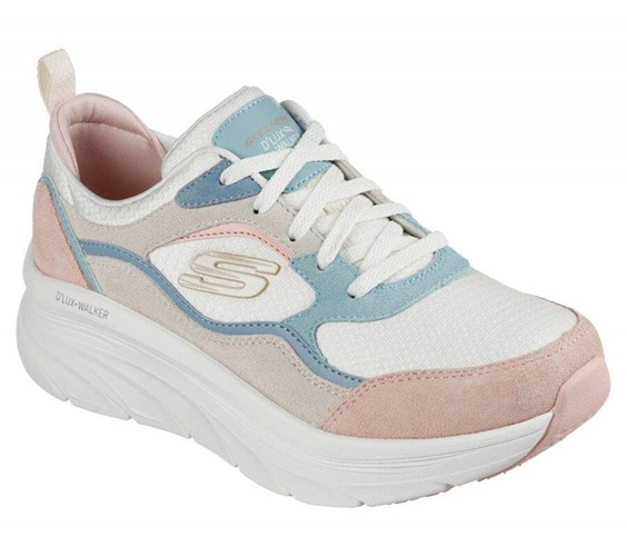 Dámské Trekové Boty Skechers Relaxed Fit: D'Lux Walker - New Moment Bílé Růžové | QWALIKY-72