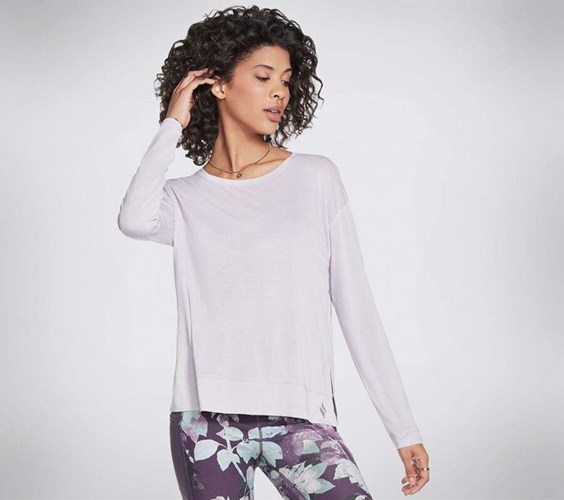 Dámské Tričko Skechers GOlounge Tranquil Long Sleeve Fialové | UTXFBAY-42