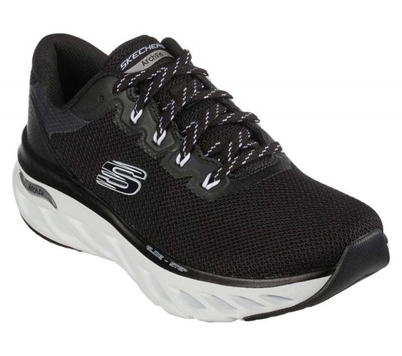 Dámské Tréninkové Boty Skechers Arch Fit Glide-Step - Highlighter Černé Bílé | GHWXIVT-03