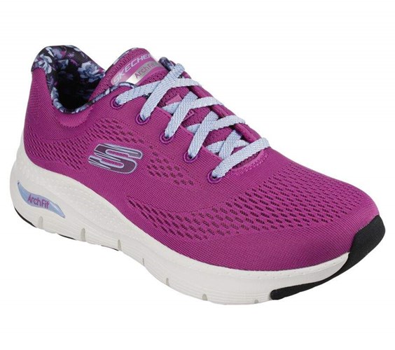 Dámské Tréninkové Boty Skechers Arch Fit - Floral Blossom Fialové | UQVSNCO-91