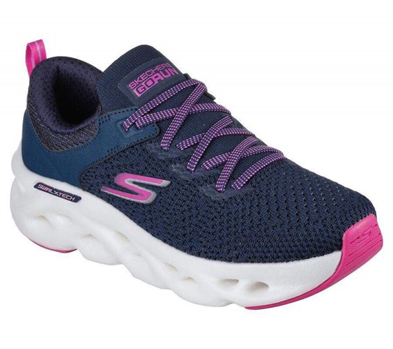 Dámské Tréninkové Boty Skechers GOrun Swirl Tech - Dash Charge Tmavě Blankyt | YFBWZUA-93