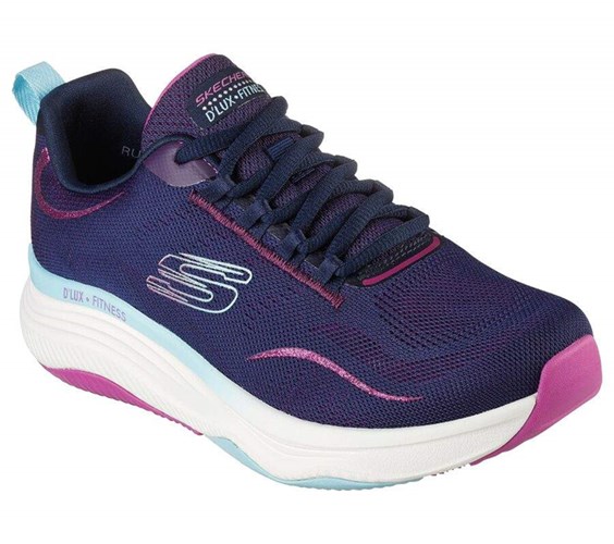 Dámské Tréninkové Boty Skechers Relaxed Fit: D'Lux Fitness Tmavě Blankyt Fialové | BVGURWC-62