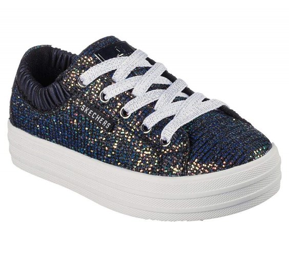 Dívčí Boty Casual Skechers Double Up - Glitter Shines Černé | HFMOIRD-37