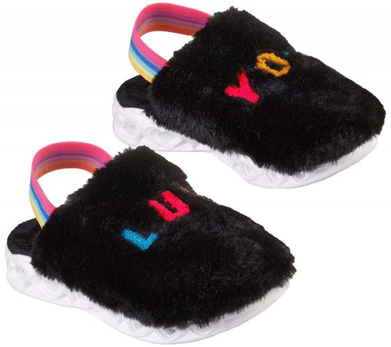 Dívčí Mokasíny Skechers Heart Lights - Luv You Černé Viacfarebný | IEDQHFB-26