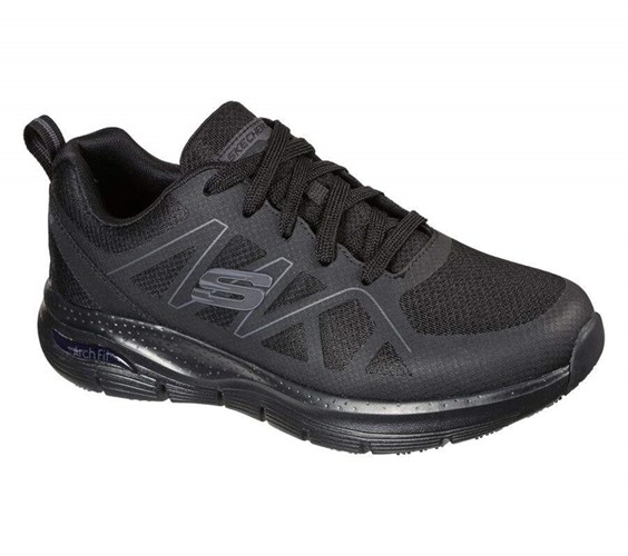 Pánské Bezpečnostní Boty Skechers Arch Fit SR - Axtell Černé | DRSWALC-51