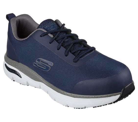 Pánské Bezpečnostní Boty Skechers Arch Fit SR - Ringstap Alloy Špicí Tmavě Blankyt | SHKTCQW-96