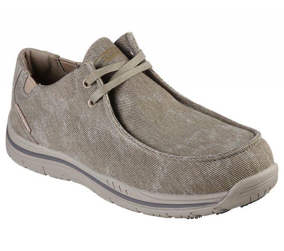 Pánské Bezpečnostní Boty Skechers Otsego - Onerous Alloy Špicí Hnědé | OXBMWEC-05