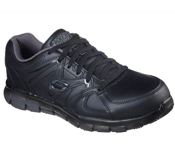 Pánské Bezpečnostní Boty Skechers Relaxed Fit: Synergy - Ekron Alloy Špicí Černé Šedé | AHTDENO-59