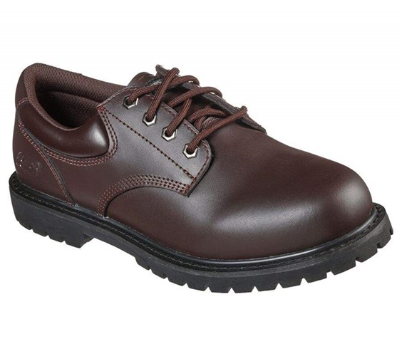 Pánské Bezpečnostní Boty Skechers Relaxed Fit: Cottonwood - Vorbeck SR Hnědé | DYKLOFT-75