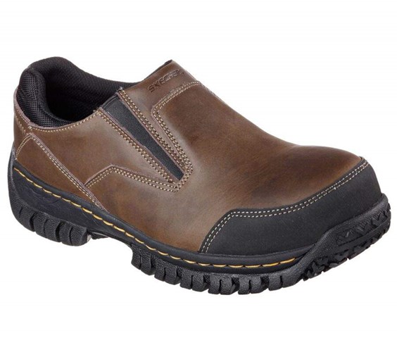 Pánské Bezpečnostní Boty Skechers Relaxed Fit: Hartan ST Tmavě Hnědé | FWXITHY-46