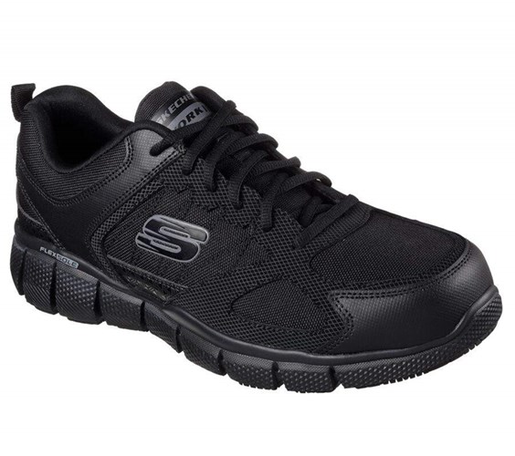 Pánské Bezpečnostní Boty Skechers Relaxed Fit: Telfin - Sanphet SR Černé | JRCMUAH-95