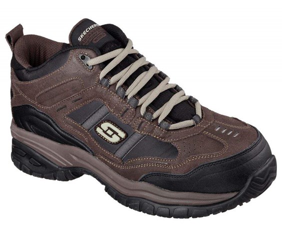 Pánské Bezpečnostní Boty Skechers Relaxed Fit: Soft Stride - Canopy Comp Špicí Hnědé | KEZAPSD-86