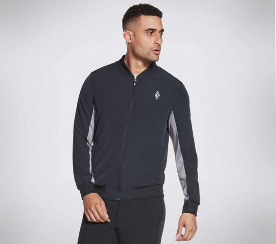 Pánské Bundy Skechers Apparel SKECHWEAVE Premium Bomber Černé | ZAOJLIK-29