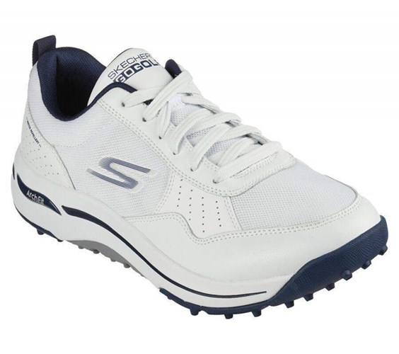 Pánské Golfové Boty Skechers GO GOLF Arch Fit - Line Up Bílé Tmavě Blankyt | HXIZDFQ-38