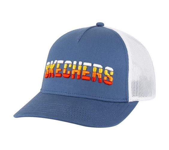 Pánské Klobouky Skechers Textured Logo Trucker Blankyt Bílé | FBKLPRS-96