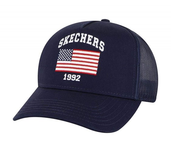 Pánské Klobouky Skechers USA Flag Trucker Tmavě Blankyt | UPTIAYN-78