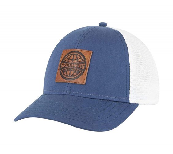 Pánské Klobouky Skechers World Square Læder Patch Trucker Blankyt | AGOHUZN-70