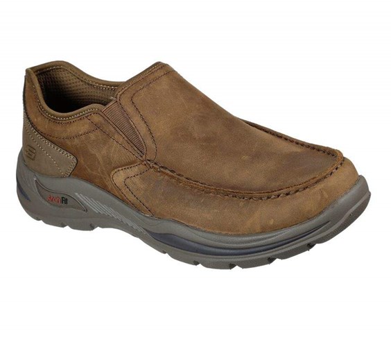 Pánské Mokasíny Skechers Arch Fit - Hust Hnědé | CFQJVEK-78