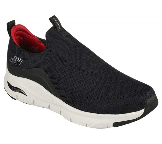 Pánské Mokasíny Skechers Arch Fit - Keep It Up Černé Bílé | CJYNQWO-21