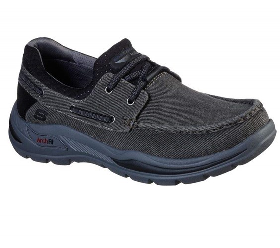 Pánské Mokasíny Skechers Arch Fit Motley - Oven Černé | AGXSZCH-63