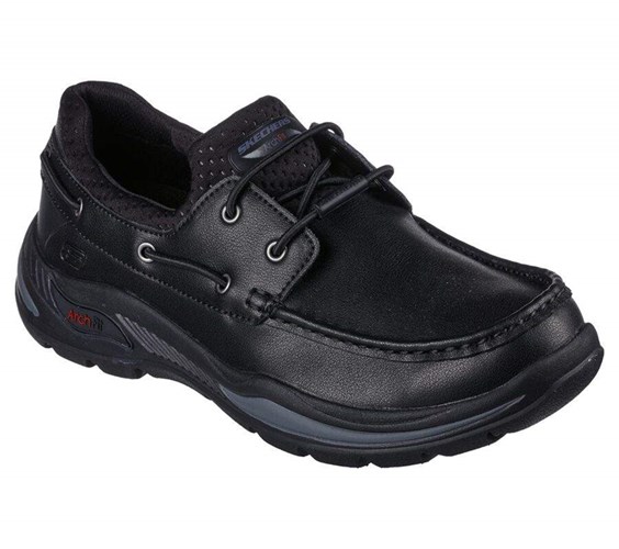 Pánské Mokasíny Skechers Arch Fit Motley - Hosco Černé | SYITMEW-13