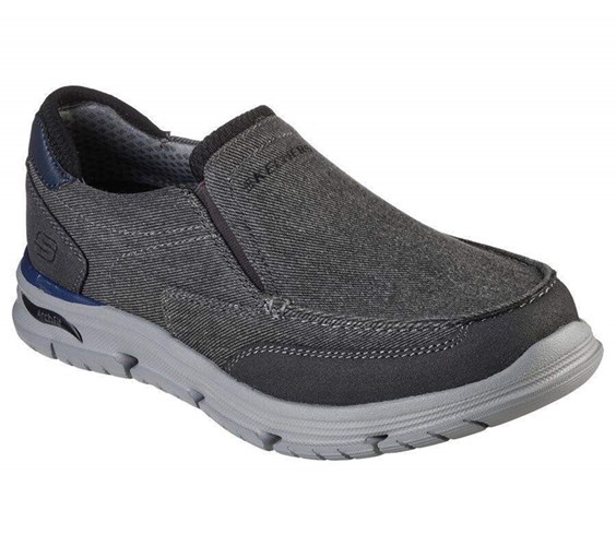 Pánské Mokasíny Skechers Arch Fit Vortell - Rothler Černé | TWZBHIP-60