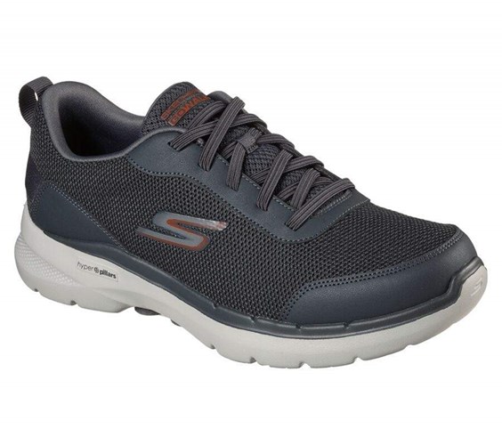 Pánské Mokasíny Skechers GOwalk 6 - Bold Knight Šedé | GYMSTCA-49