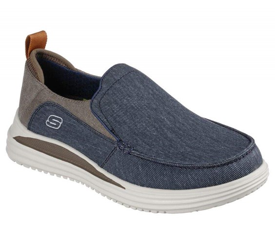 Pánské Mokasíny Skechers Proven - Evers Tmavě Blankyt Hnědé | IVRWGOY-23