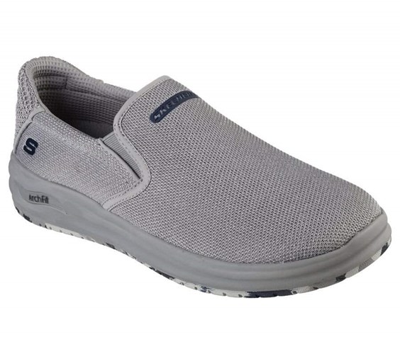 Pánské Mokasíny Skechers Relaxed Fit: Arch Fit Melo - Walcott Šedé | SLOZEWV-72