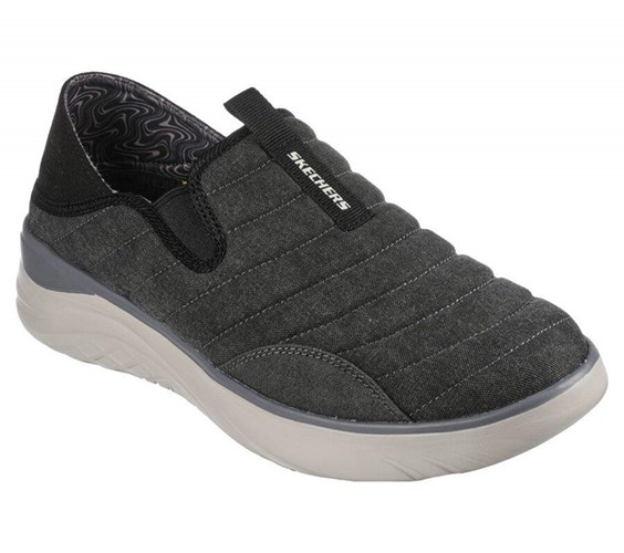 Pánské Mokasíny Skechers Relaxed Fit: Glassell - Milroy Černé Šedé | PGMZIKS-10