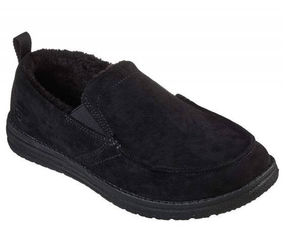 Pánské Mokasíny Skechers Relaxed Fit: Melson - Willmore Černé | GJIHNLB-89