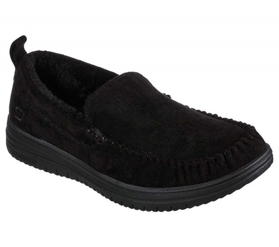 Pánské Mokasíny Skechers Relaxed Fit: Murette - Ghetti Černé | BMFOHXG-95