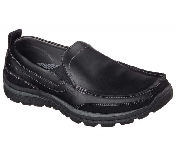 Pánské Mokasíny Skechers Relaxed Fit: Superior - Gains Černé | AURIJDC-20