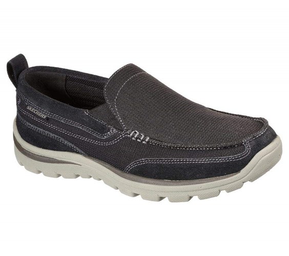 Pánské Mokasíny Skechers Relaxed Fit: Superior - Milford Černé | XVZHWED-26