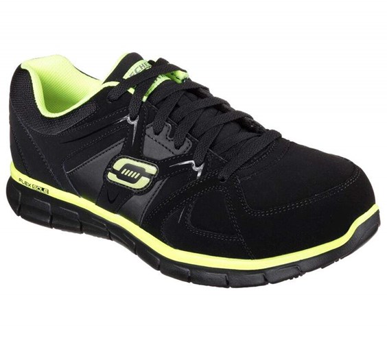 Pánské Oxfordky Skechers Pracovní Relaxed Fit: Synergy - Ekron Alloy Špicí Černé Světle Zelene | JGPUYDO-91