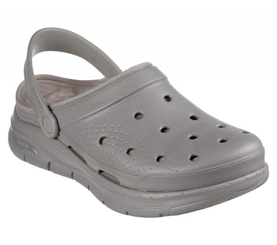 Pánské Pantofle Skechers Foamies: Arch Fit Podšité - Chillaxing Šedé | UHJKFXY-02